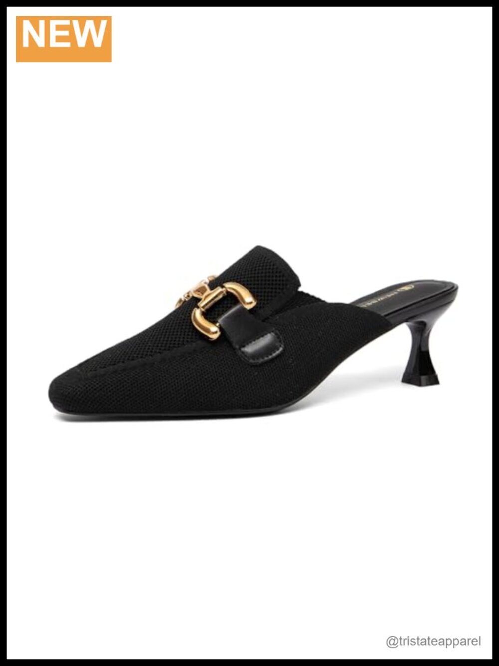 Pointed Toe Heeled Mules Kitten Heel Breathable Mesh Commute Slip On Shoes